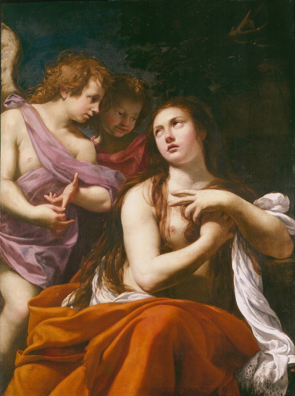 Marie Magdalena a dva andělé, 1621. od Simon Vouet