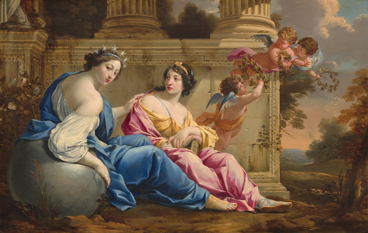 Múzy Urania a Calliope, c. 1634 od Simon Vouet