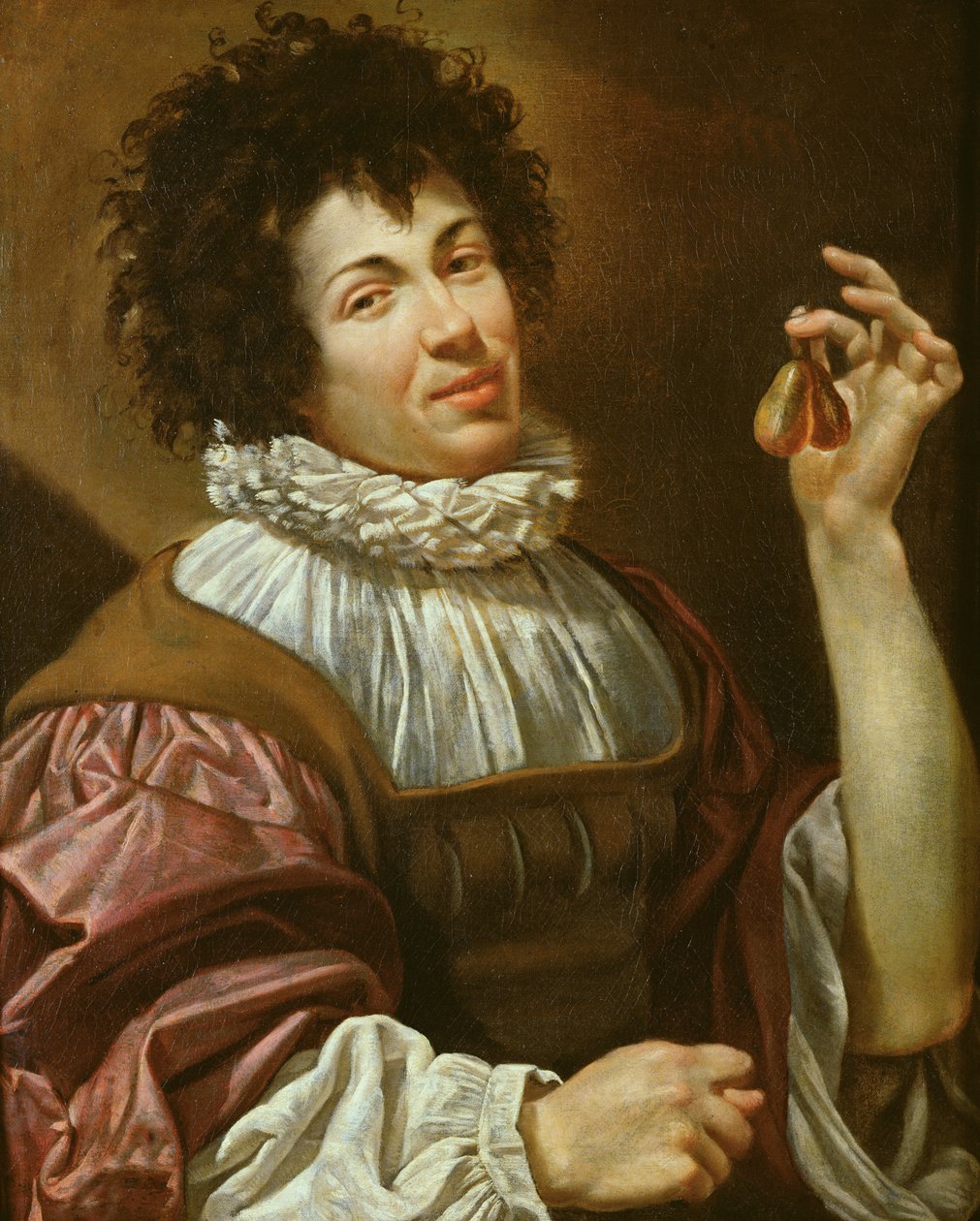 Mladý muž s fíkem, kolem 1620-30 od Simon Vouet