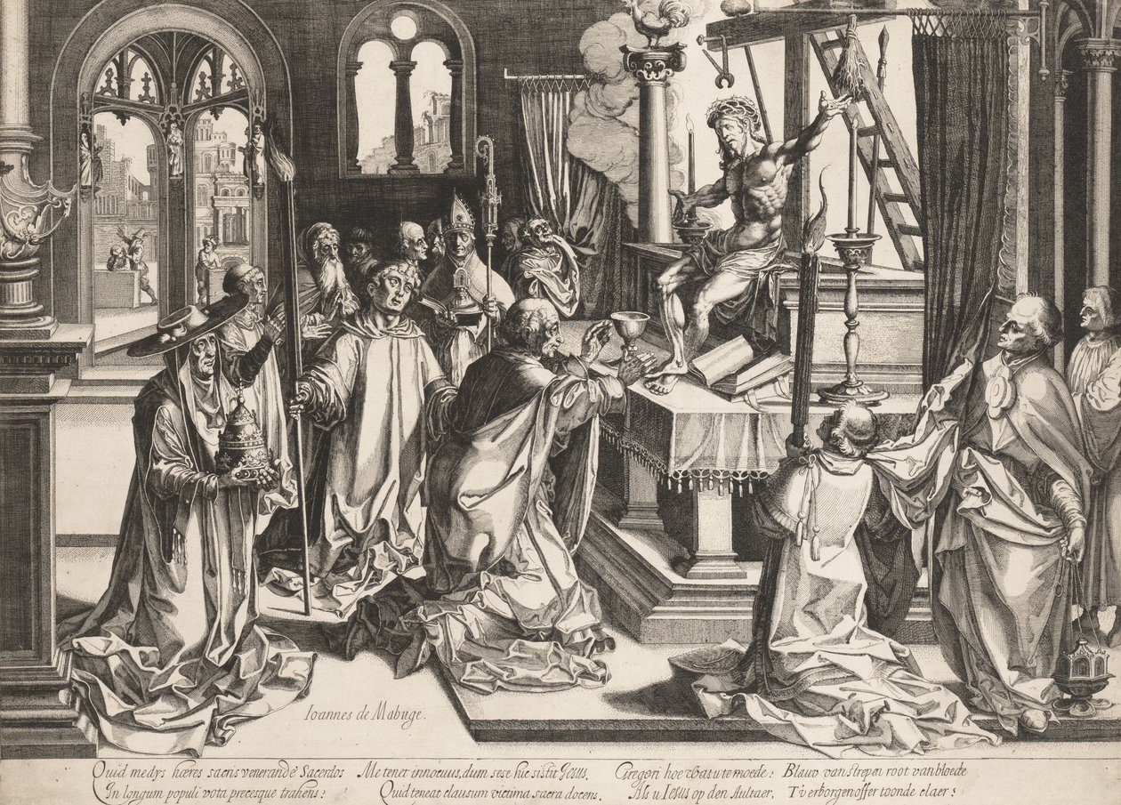 mše svatého Řehoře. od Simon Wynhoutsz Frisius