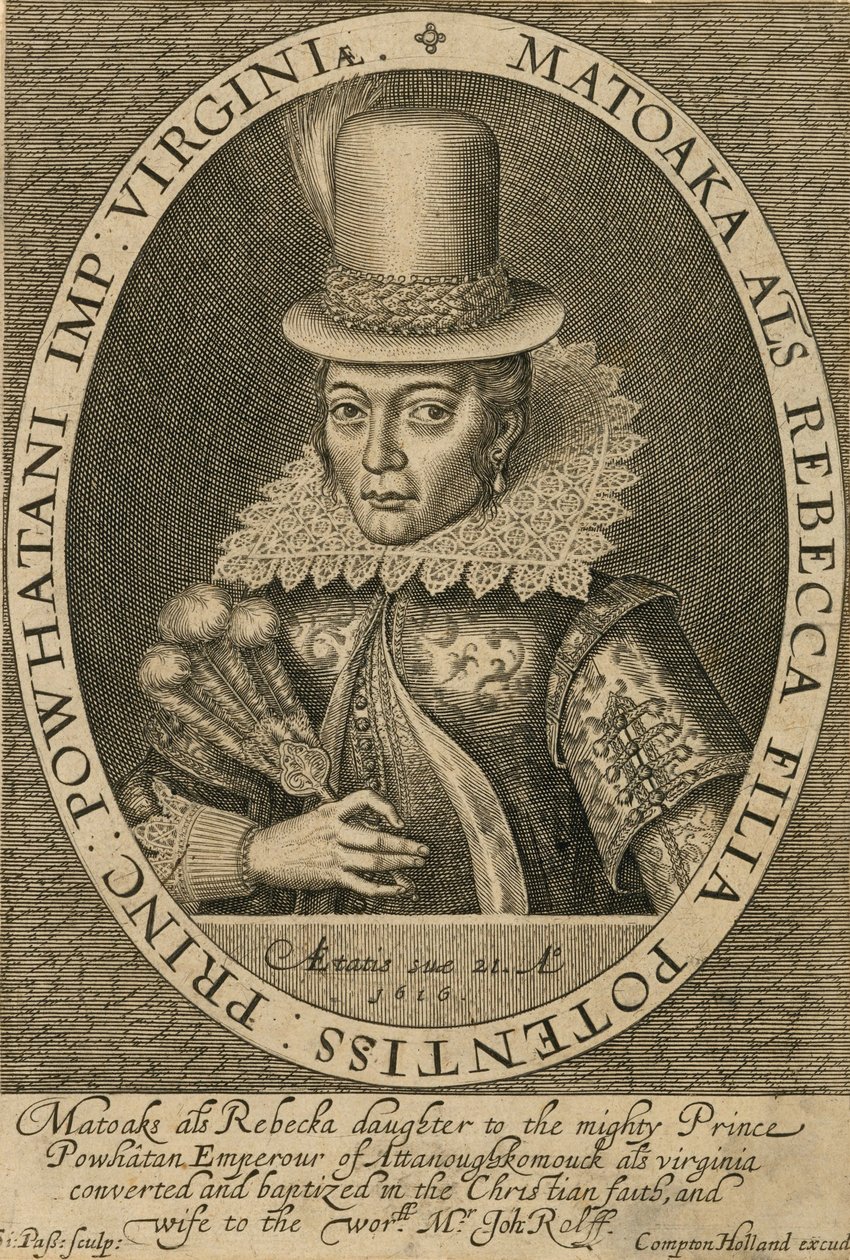 Pocahontas, 1616. od Simon de Passe