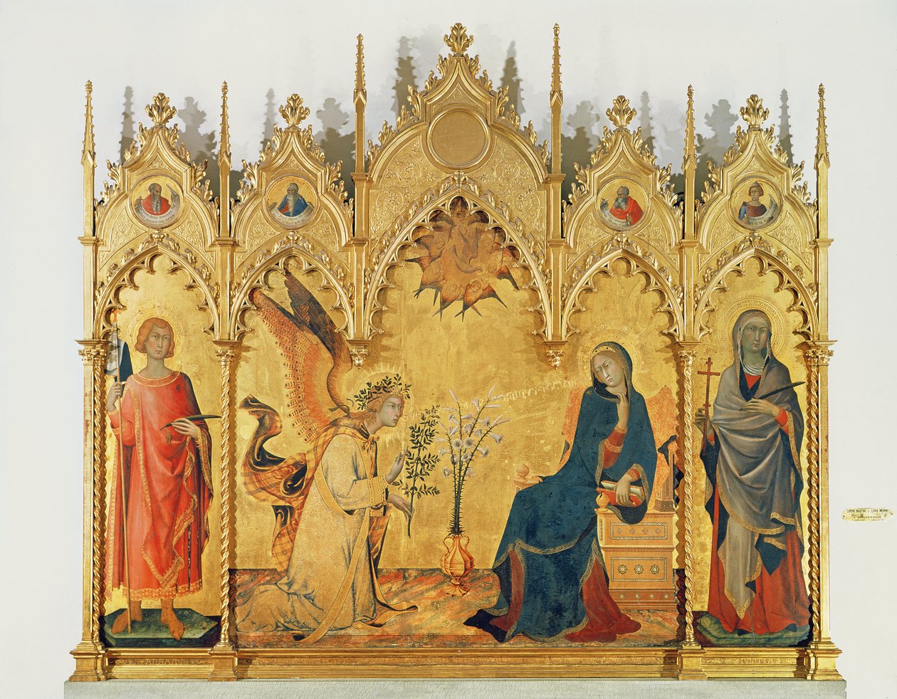 Zvěstování se dvěma svatými a čtyřmi proroky, 1333 (tempera na panelu) od Simone Martini