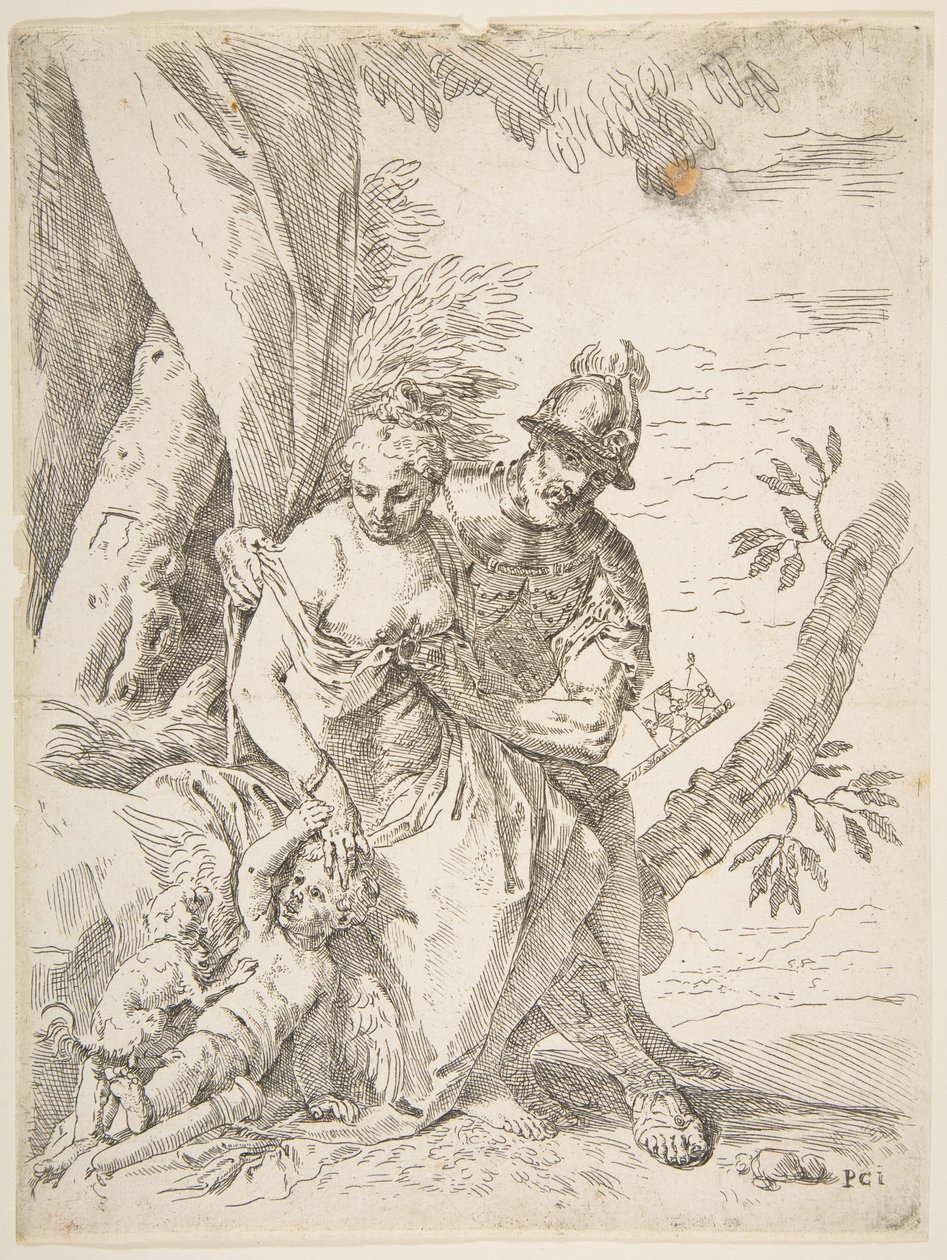 Mars, Venuše a Amor od Simone Cantarini