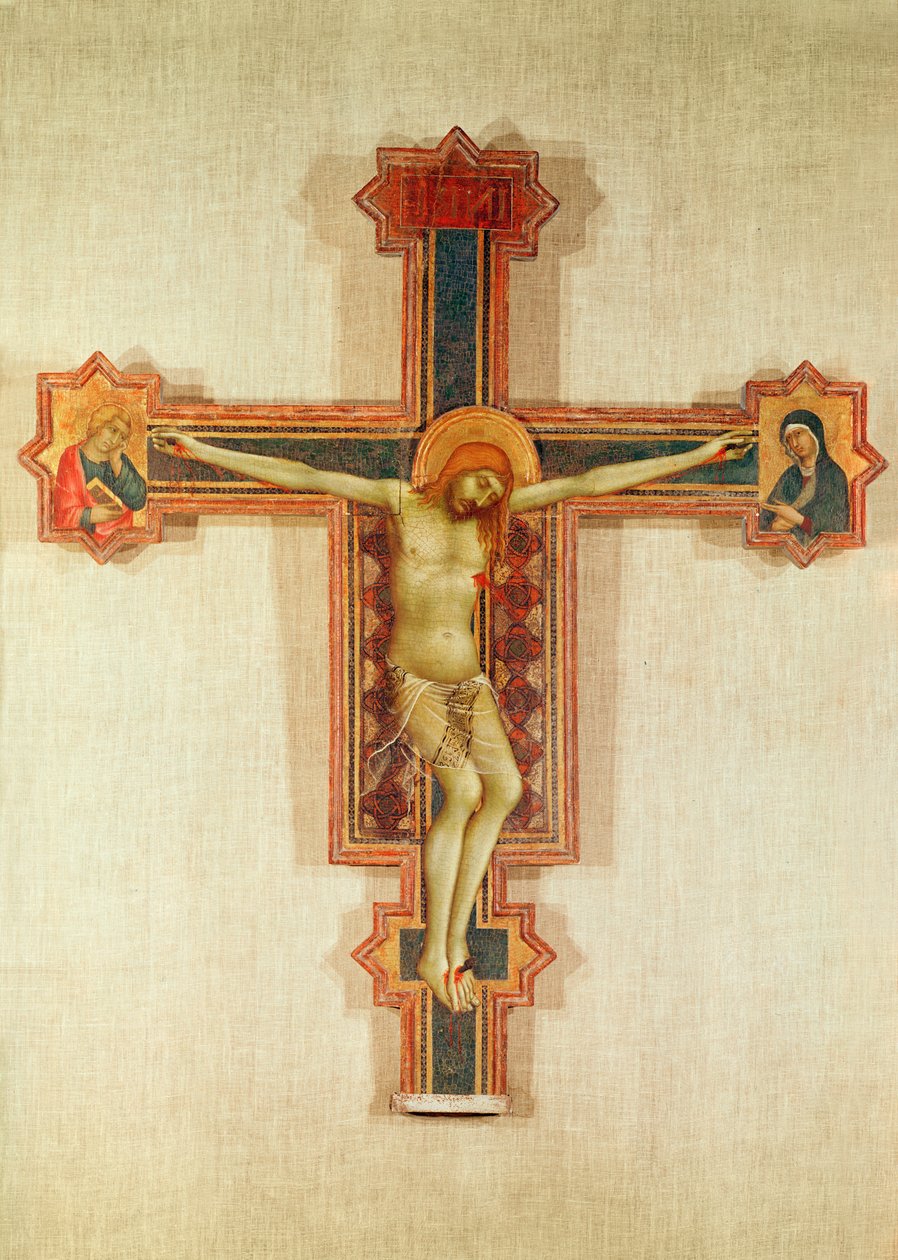 Krucifix s Pannou Marií a svatým Janem, kolem 1321-25 (tempera na dřevě) od Simone Martini