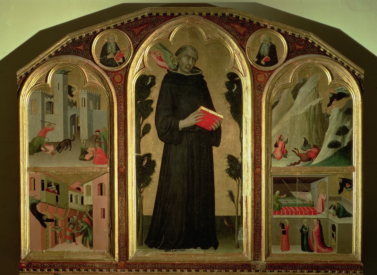 Oltář blahoslaveného Agostina Novella se čtyřmi jeho zázraky, kolem roku 1328 od Simone Martini