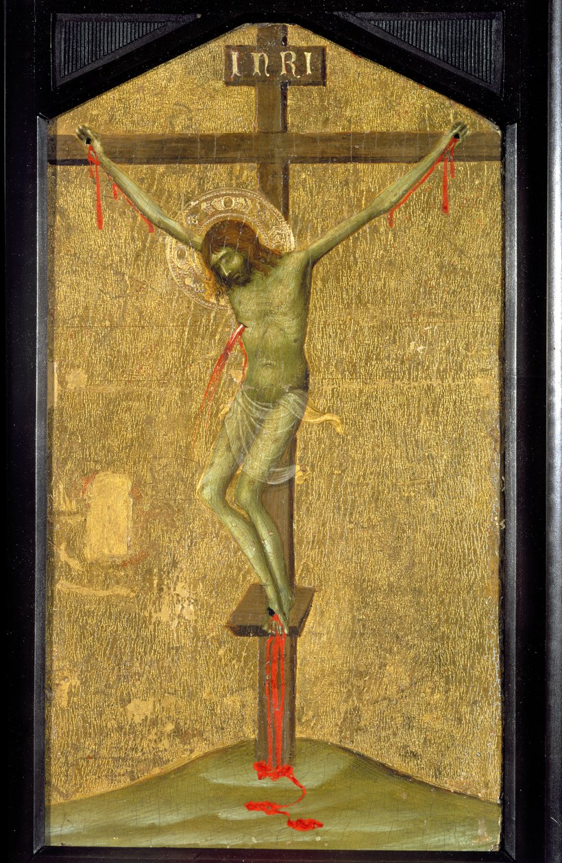 Kristus na kříži, cca 1340 (tempera a zlato na panelu) od Simone Martini