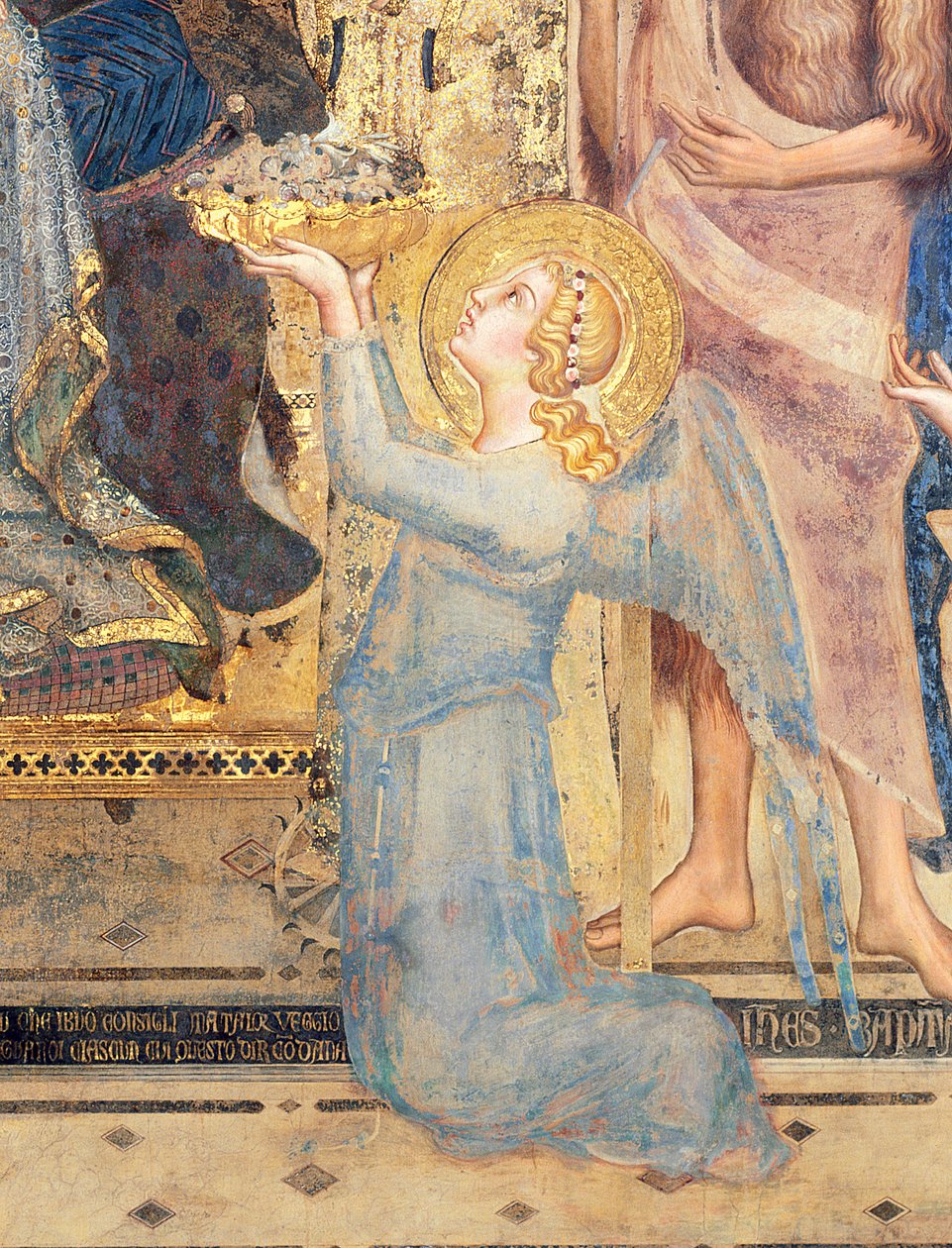 Maesta: Anděl obětující květiny Panně, 1315 detail fresky z 51591 od Simone Martini