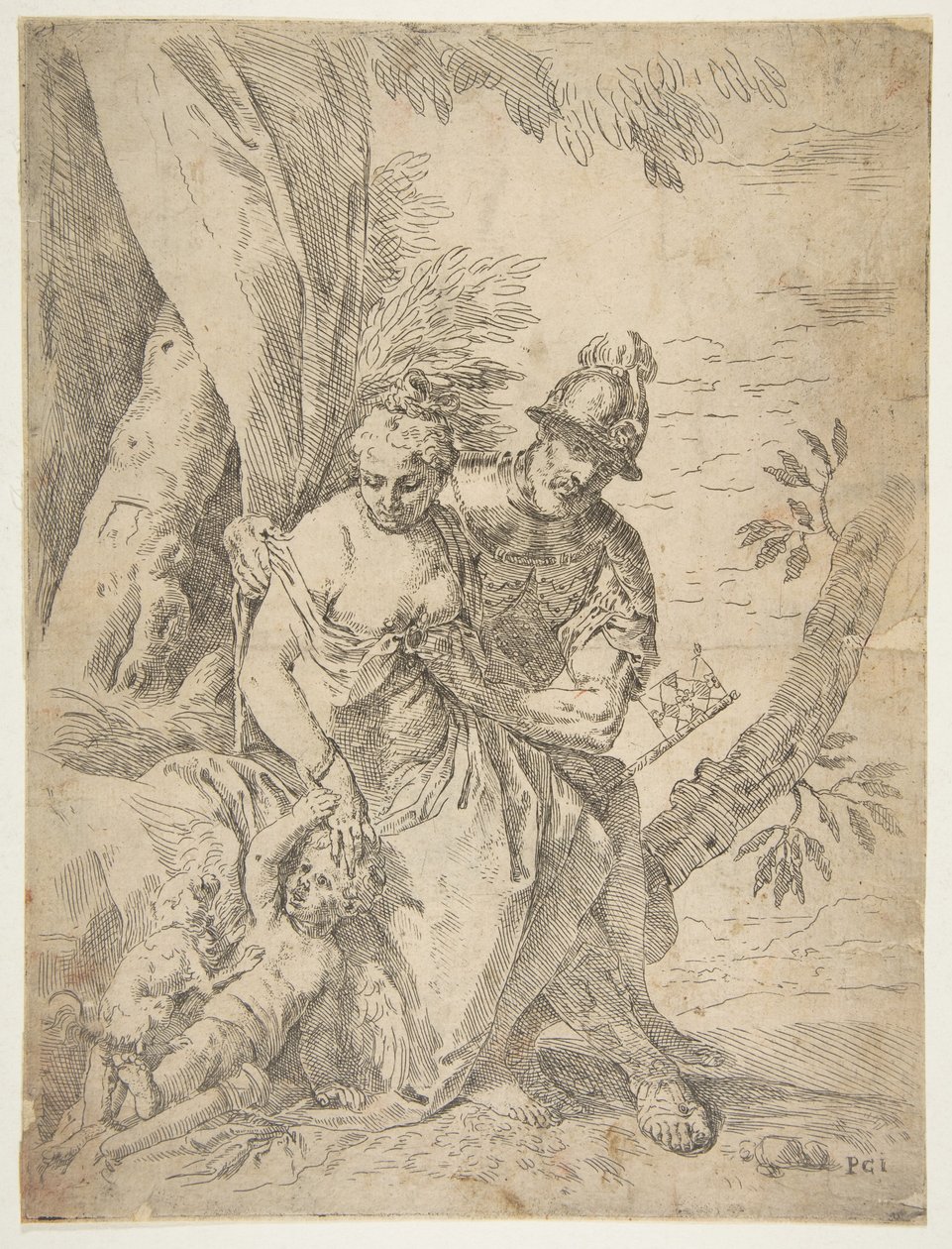 Mars, Venuše a Amor, cca 1637-1639. od Simone Cantarini