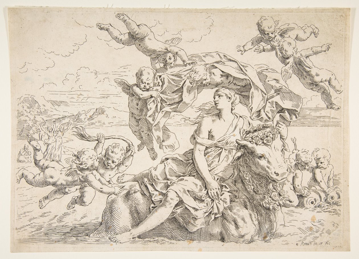 Rape of Europa, ca. 1636. od Simone Cantarini