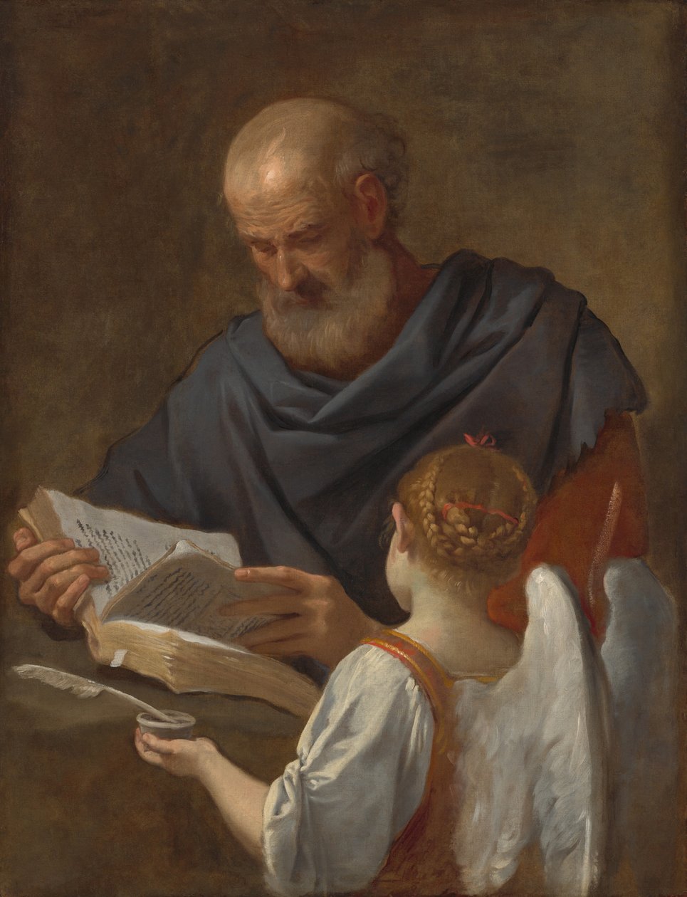 Svatý Matouš a anděl, c. 16451648. od Simone Cantarini