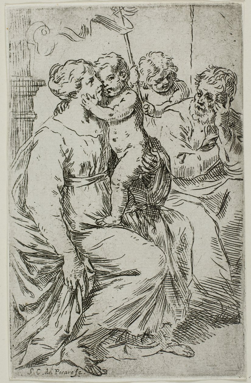 Svatá rodina od Simone Cantarini