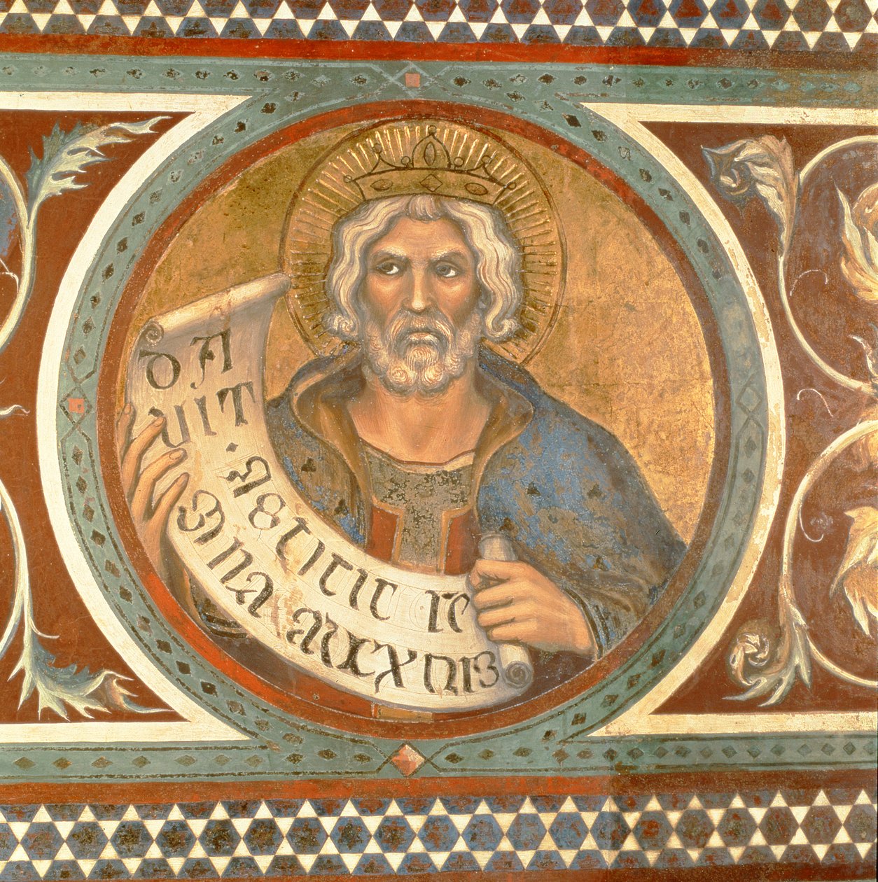 Maesta: Davide, detail z rámu od Simone Martini