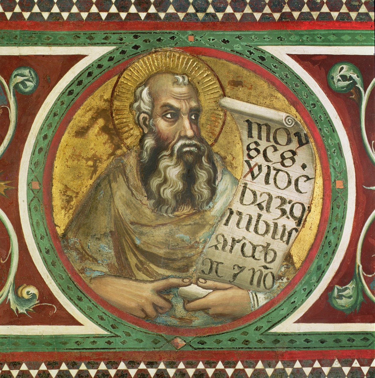 Maesta: Mojžíš, detail z rámu od Simone Martini