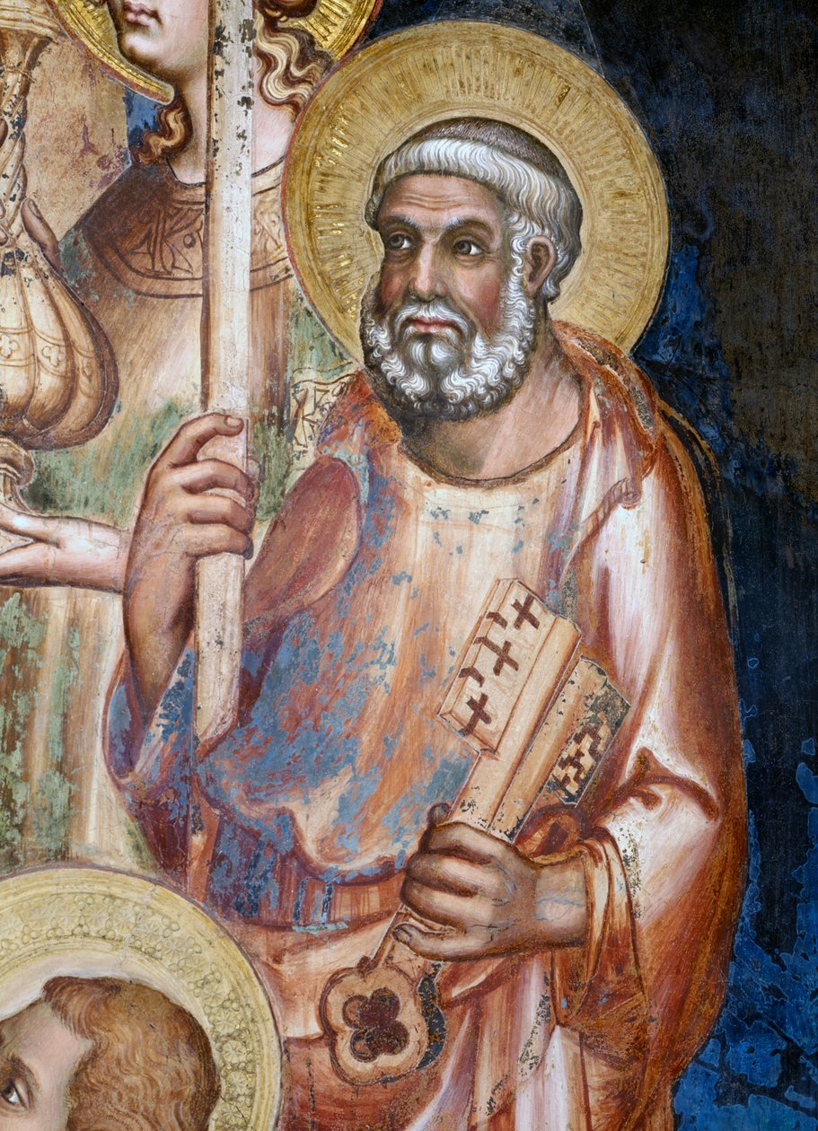 Maesta, detail sv. Petra, 1315 freska od Simone Martini