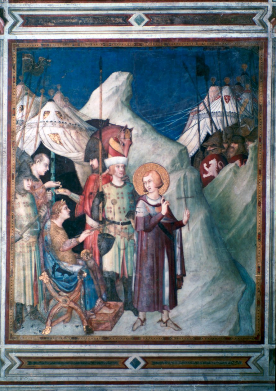 Svatý Martin se vzdává svých zbraní, 1312-1317. od Simone Martini