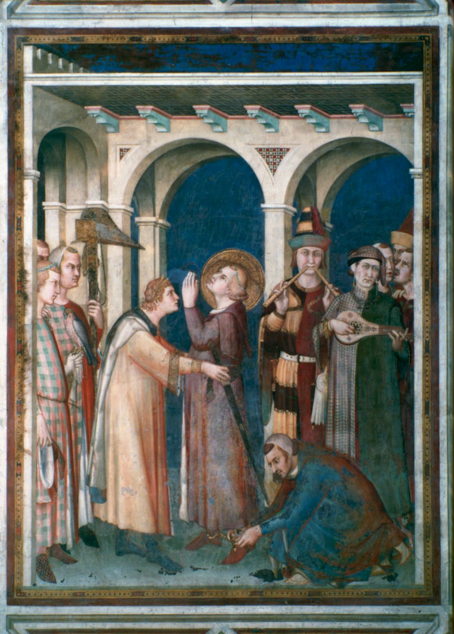 Svatý Martin je pasován na rytíře, 1312-1317. od Simone Martini
