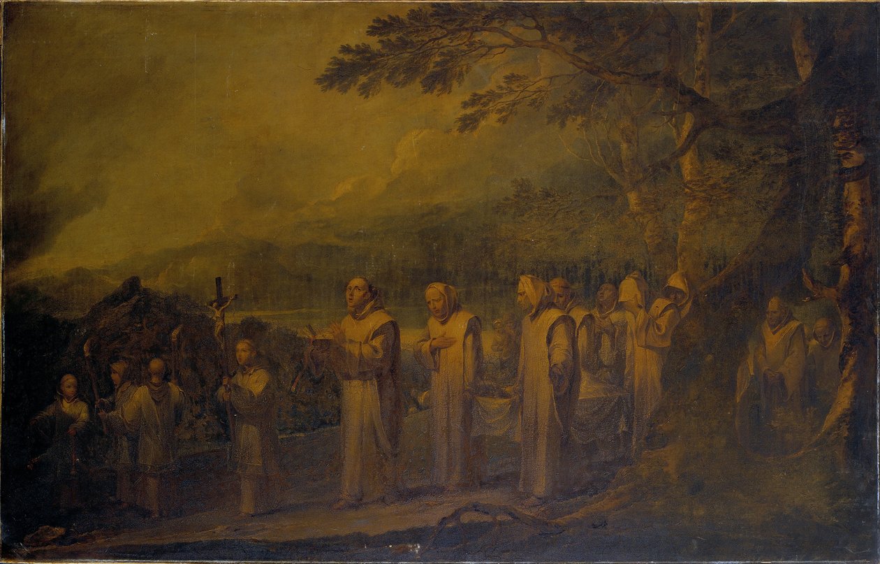 Pohřební průvod bílého mnicha od Sir Peter Francis Bourgeois
