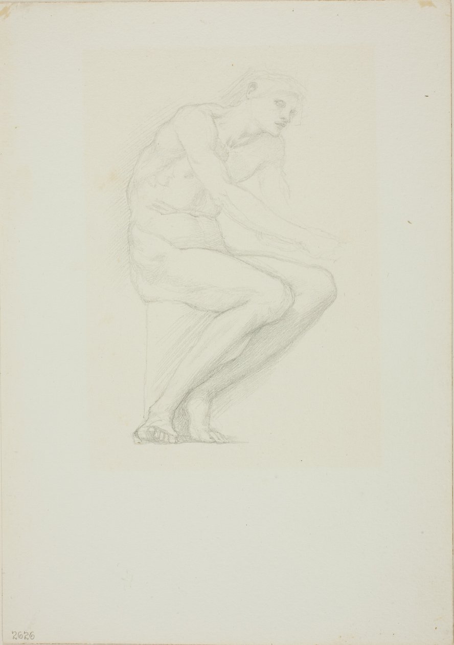 Sedící mužský akt od Sir Edward Burne Jones