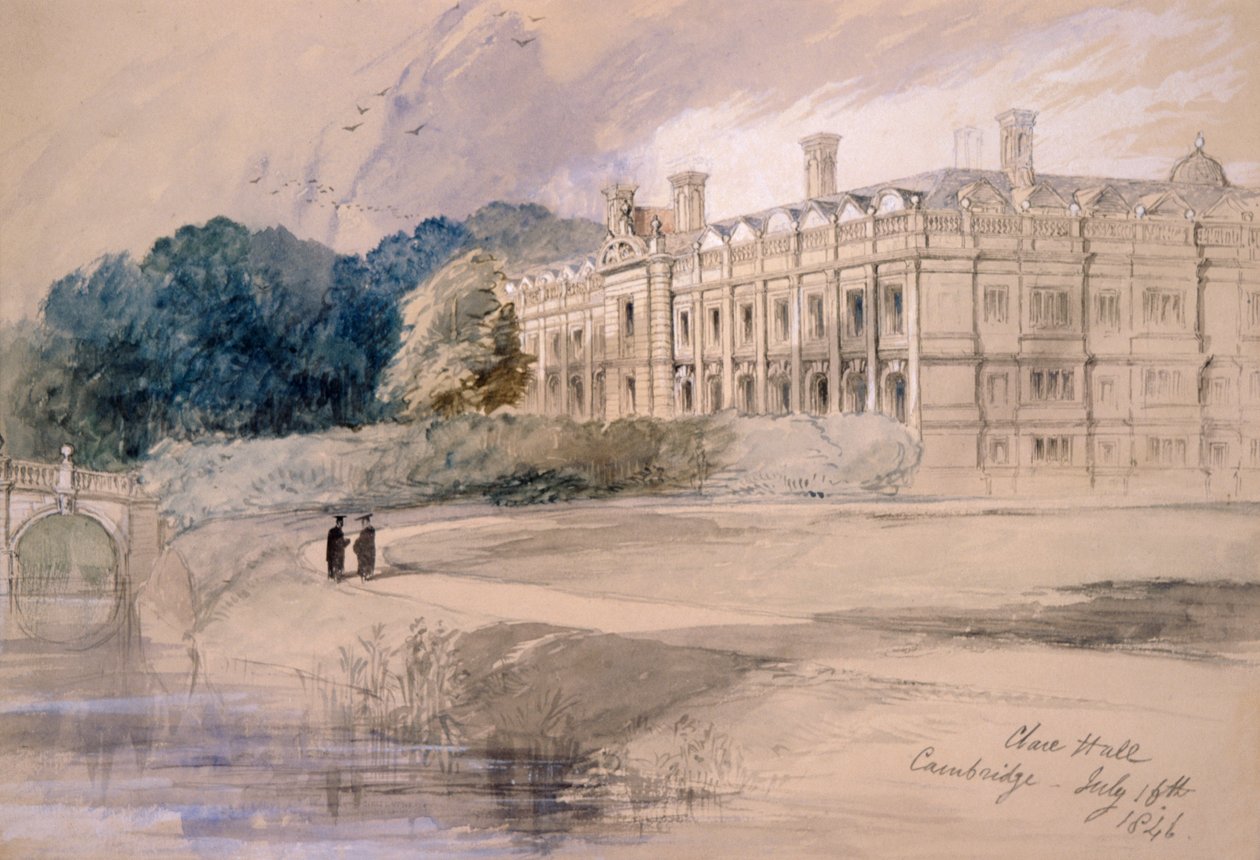 "Clare Hall, Cambridge", 1846. od Sir John Gilbert
