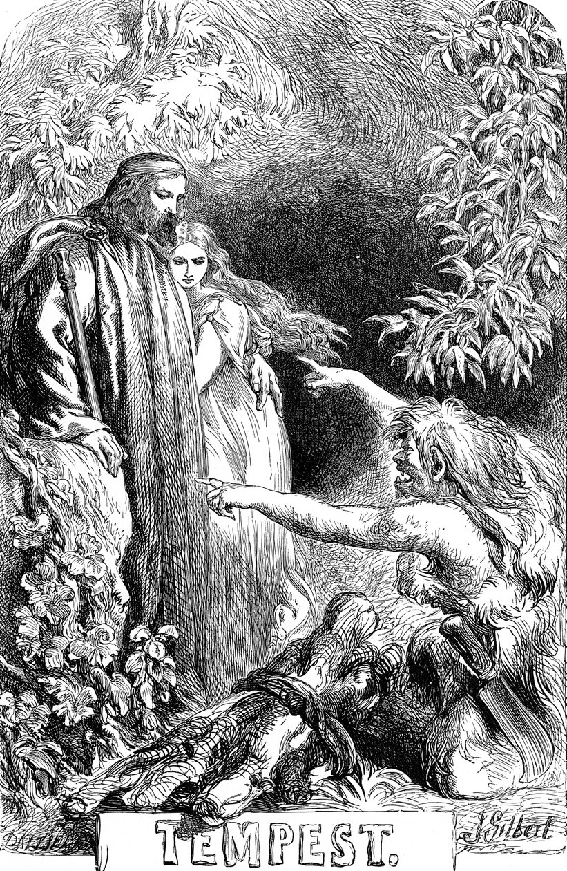 Scéna ze Shakespearovy Bouře, 1856-1858 od Sir John Gilbert