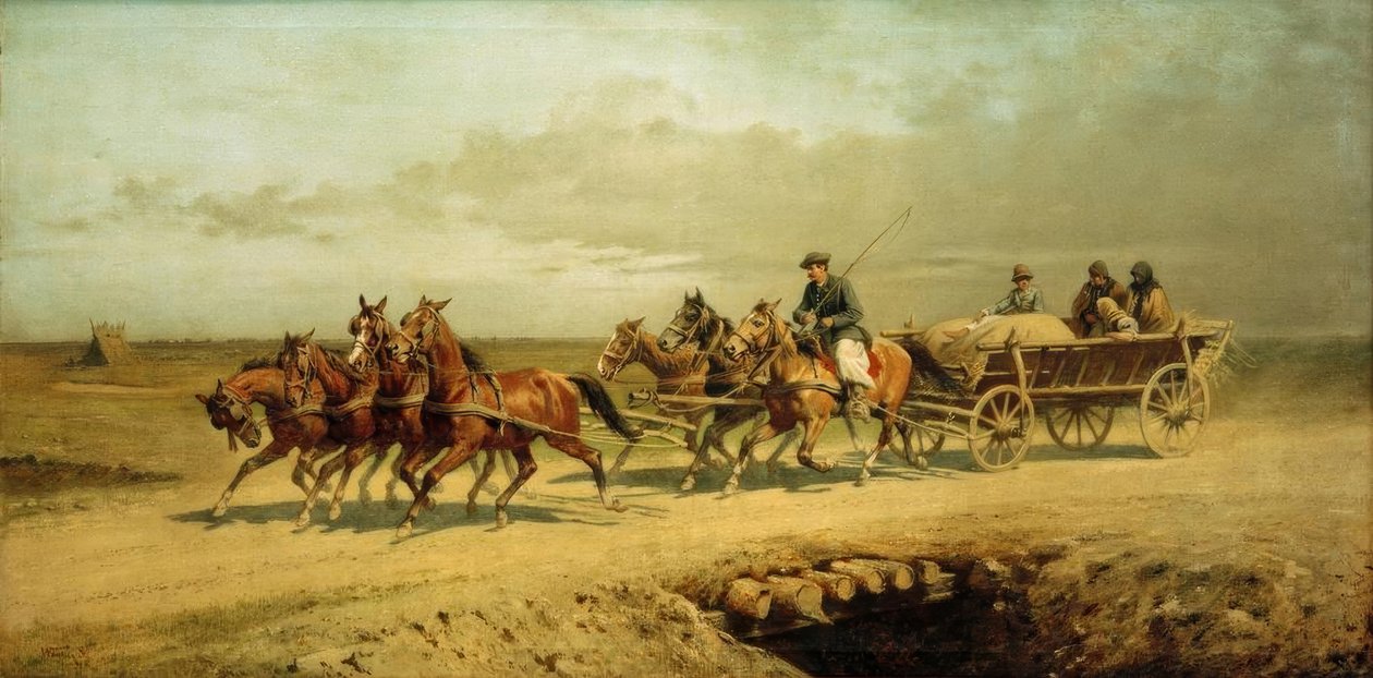 Sedm koní v Debrecínu od Alexander von Wagner