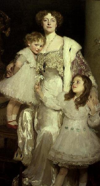 Portrét paní Alfred Mond, později lady Melchett, a jejích dvou dcer, Mary a Nora od Solomon Joseph Solomon