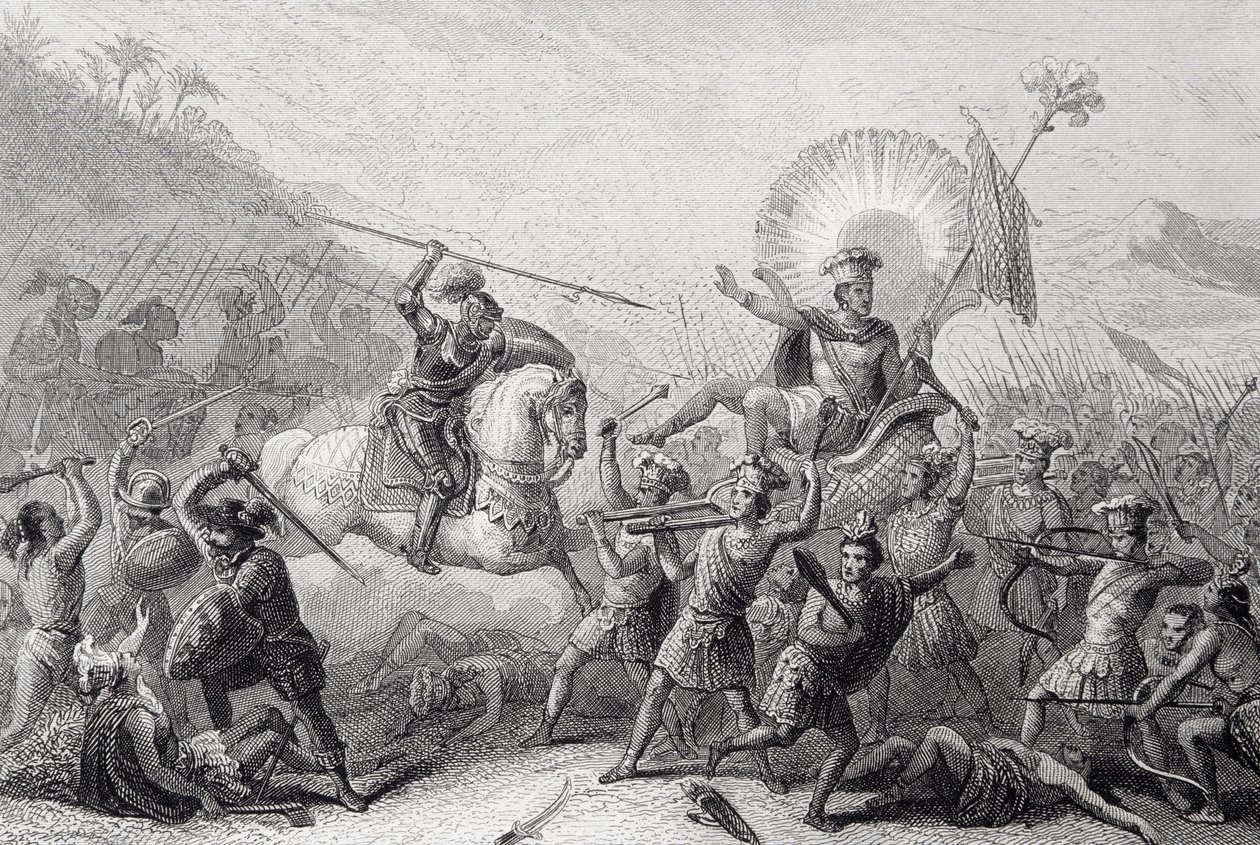 Bitva u Otumby, Mexiko, 7. července 1520 od Spanish School