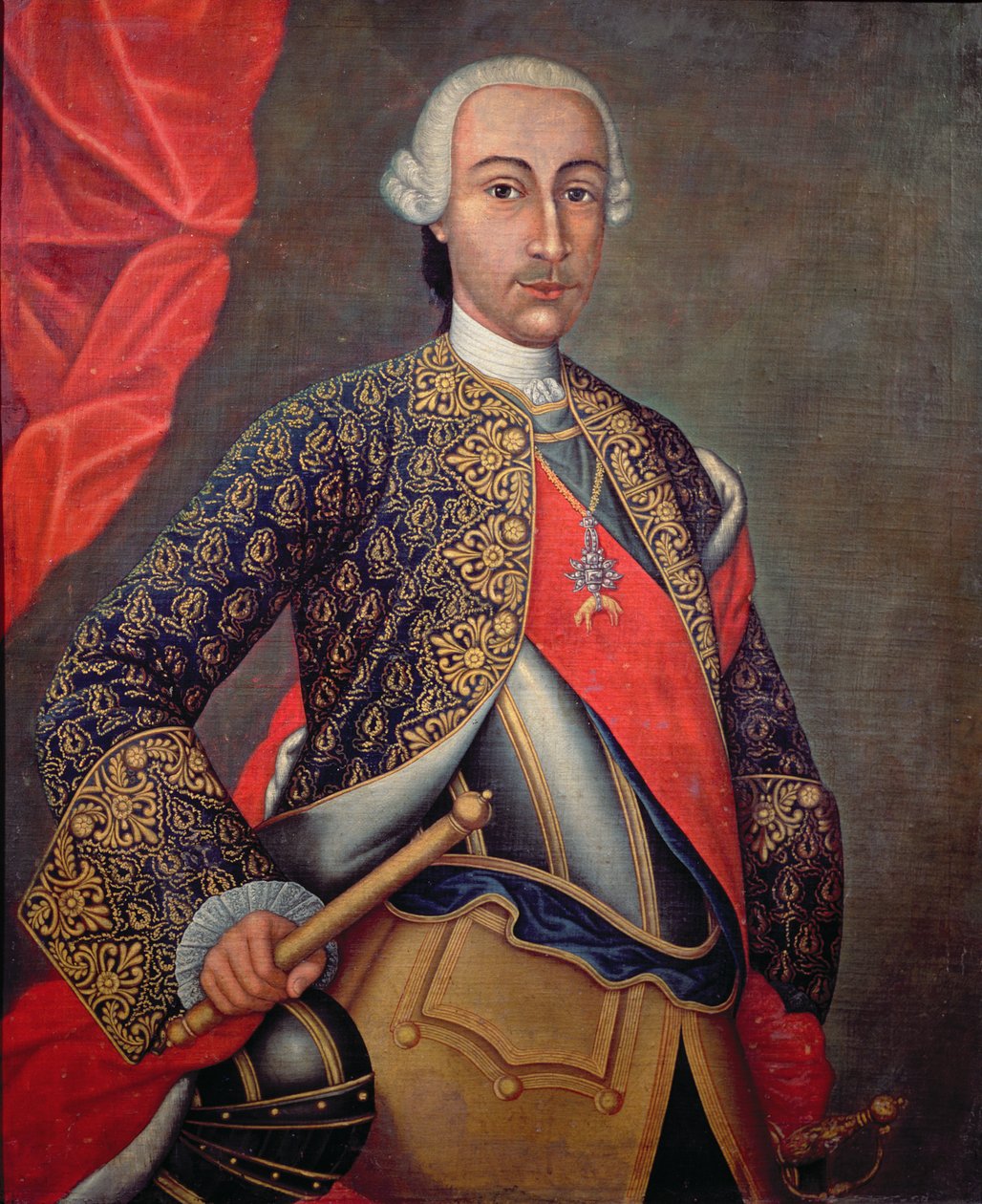 Karel III. (1716-88) v brnění a v Řádu zlatého rouna od Spanish School