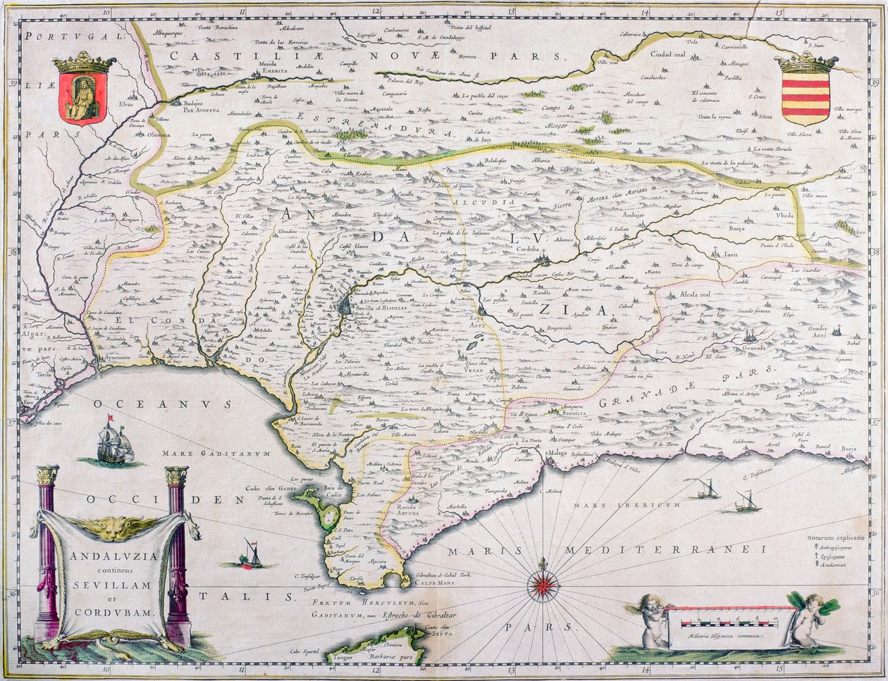 Mapa Andalusie, Španělsko od Spanish School