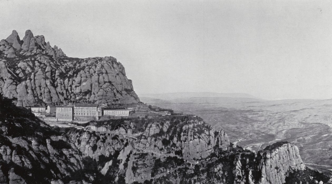 Celkový pohled na Montserrat (čb fotografie) od Spanish Photographer