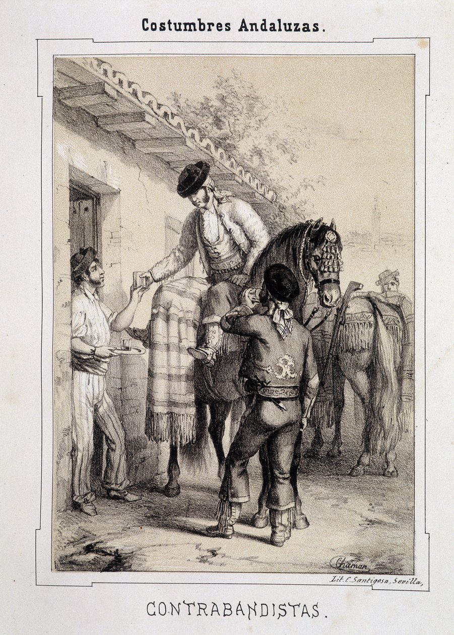 Pašeráci, “”Andaluské kostýmy”” od D Antonio Chaman od Spanish School