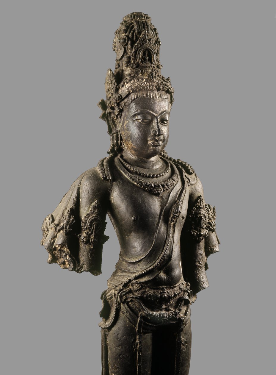 Figurka Avalókitéšvary z období Šrívadžaja, nalezena v Čaji, Thajsko, 9.-10. století (bronz) od Srivijaya