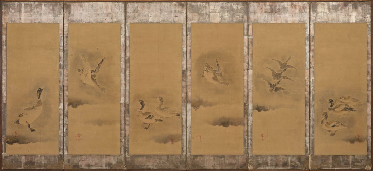 Divoké husy, období Momoyama nebo Edo, 1568-1615. od Sôtatsu