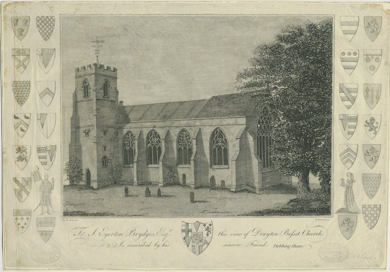 Drayton Bassett Church: rytina, nd [1762-1802] (tisk) od Stebbing Shaw
