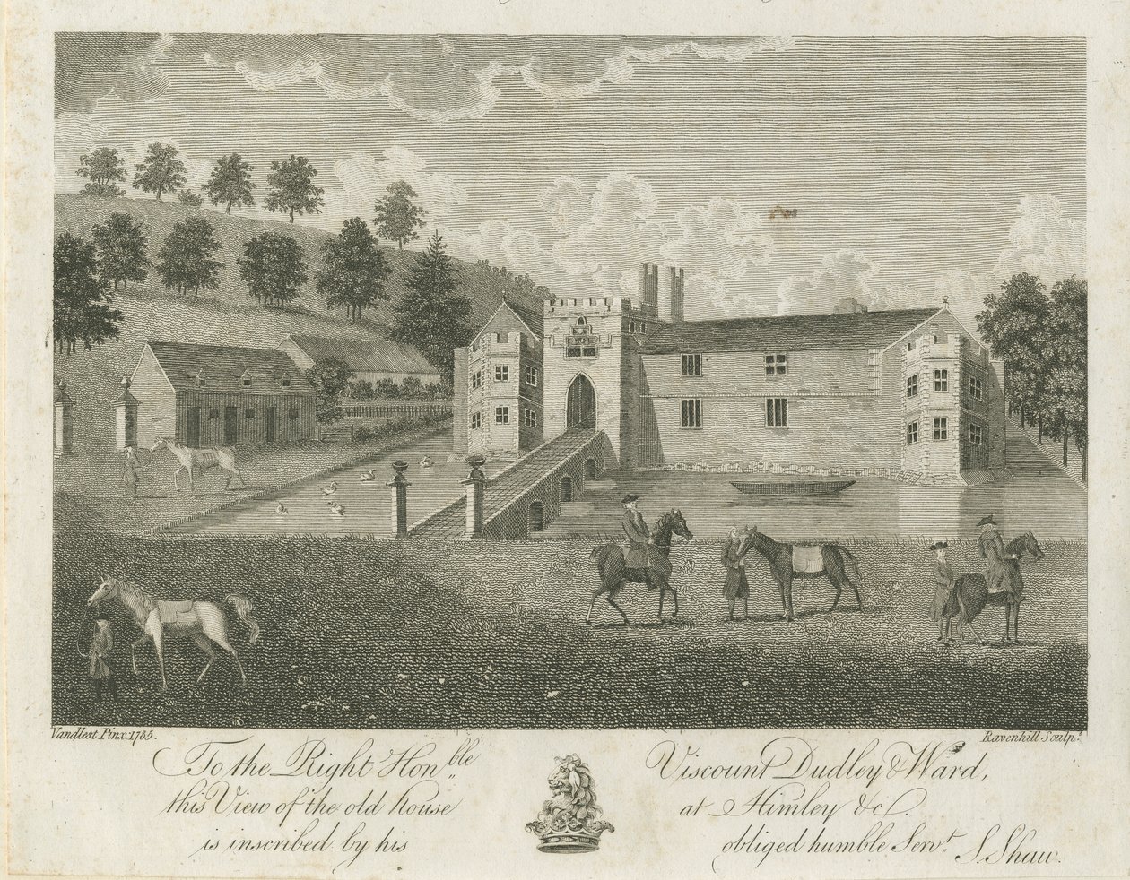 Himley Hall: rytina od Stebbing Shaw