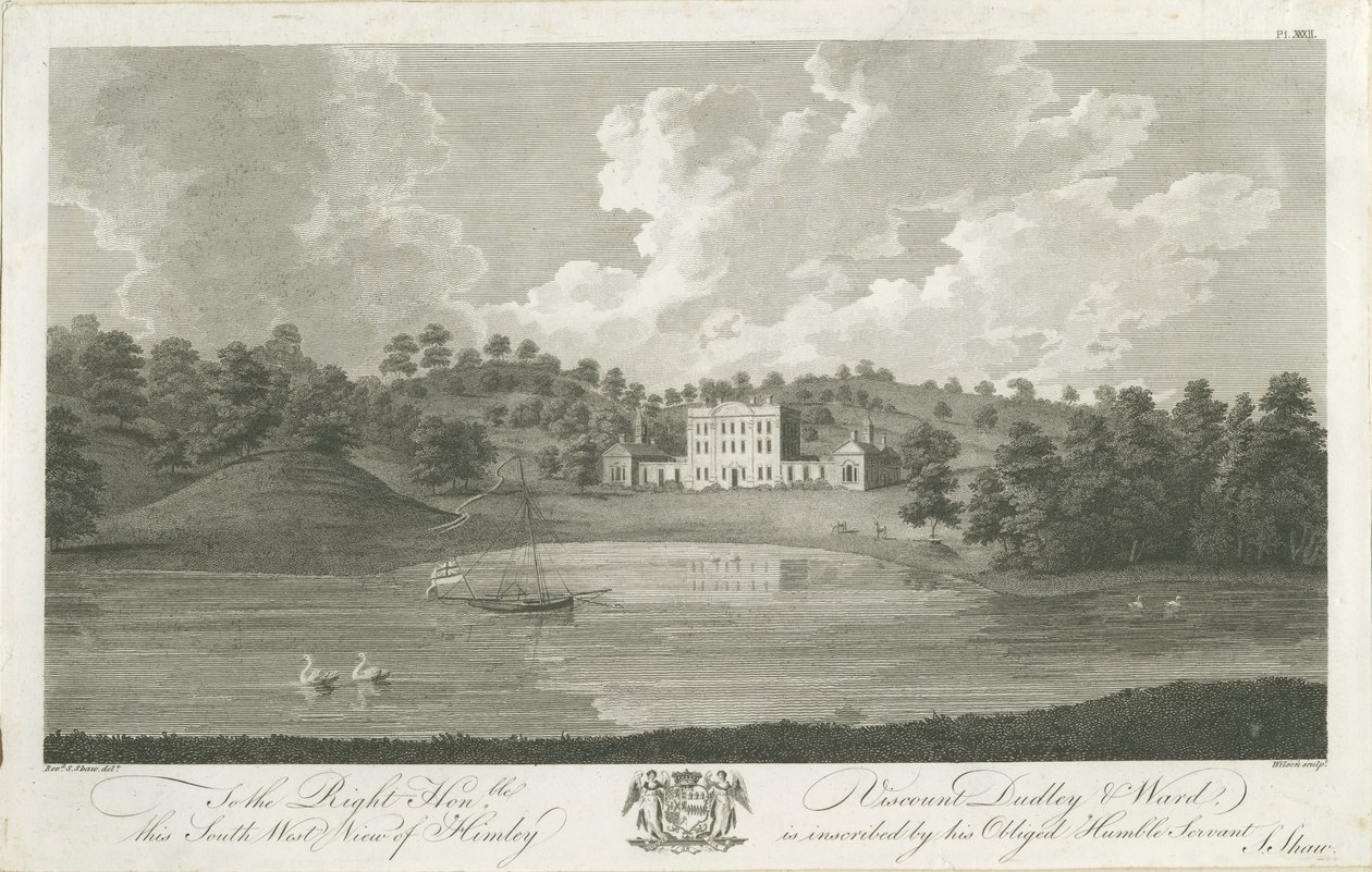 Himley Hall: rytina, nd [1762-1798] od Stebbing Shaw