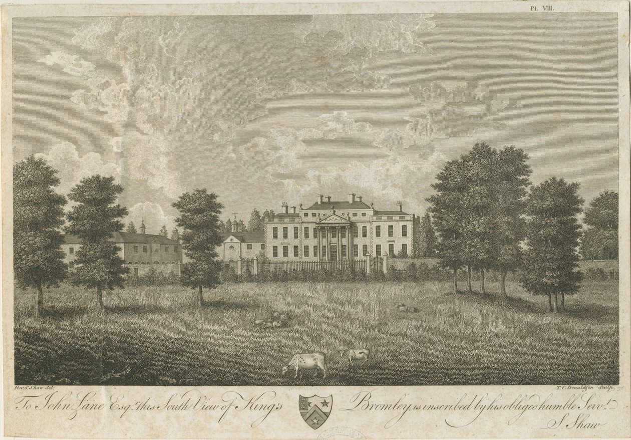 Kings Bromley Hall: rytina, [17]96 (tisk) od Stebbing Shaw