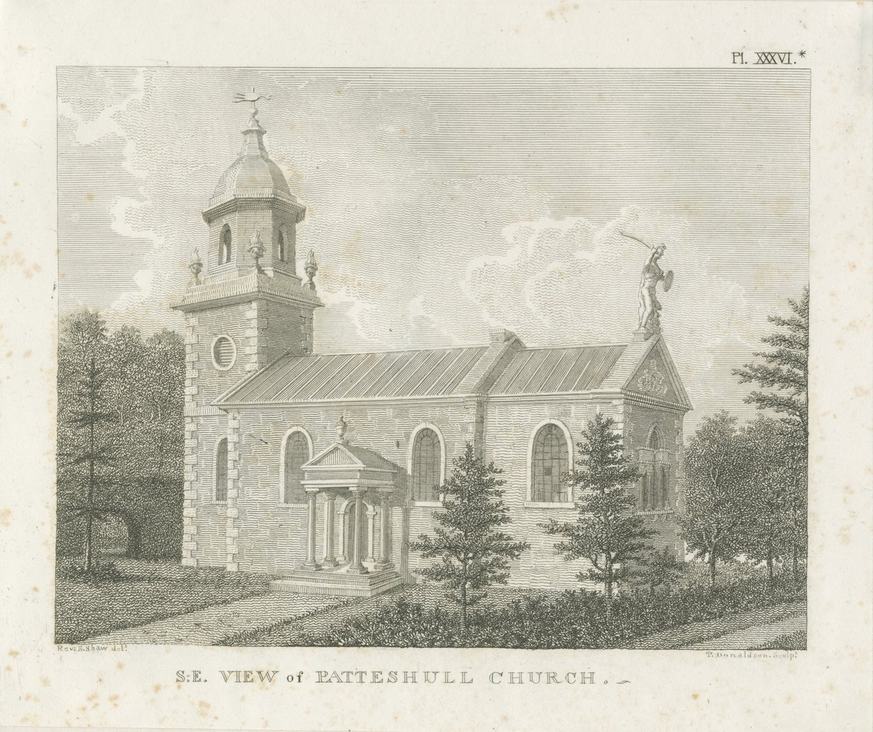 Patshull Church: rytina, nd [1762-1802] od Stebbing Shaw