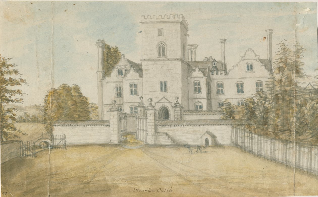 Stourton Castle: rytina, nd [1762-1798] od Stebbing Shaw