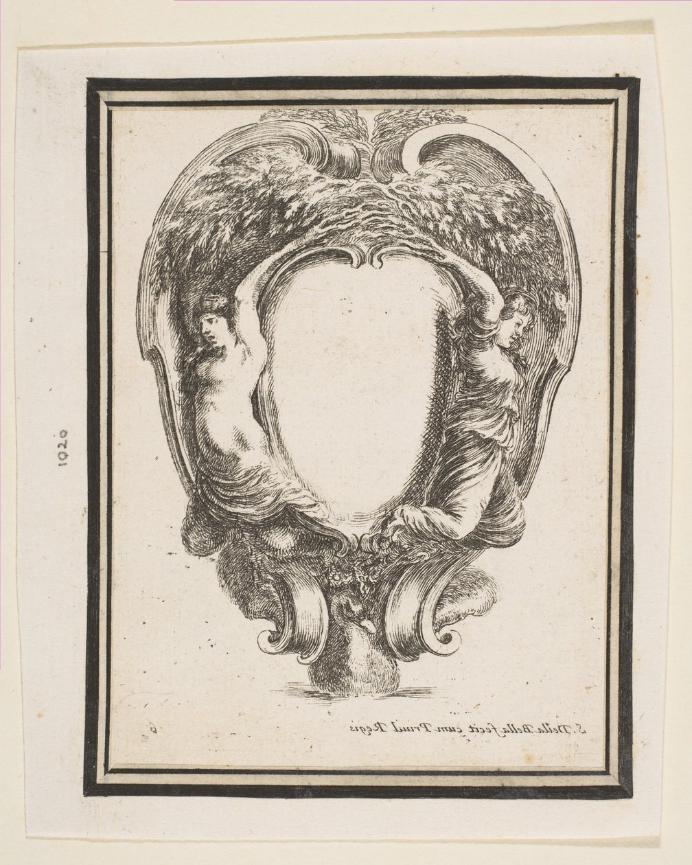 Kartuše s kachnou a nymfami, 1647. od Stefano della Bella