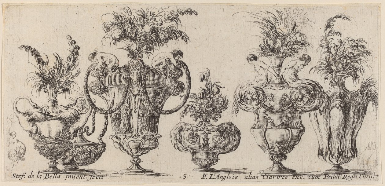 Fantastické vázy, pravděpodobně 1646. od Stefano della Bella