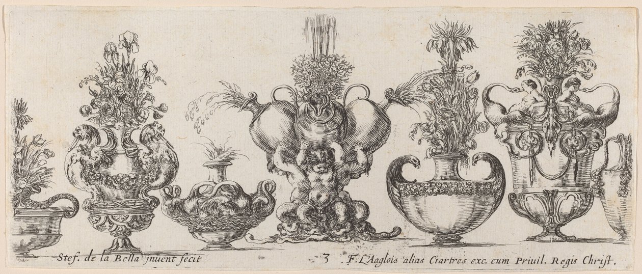 Fantastické vázy, pravděpodobně 1646. od Stefano della Bella