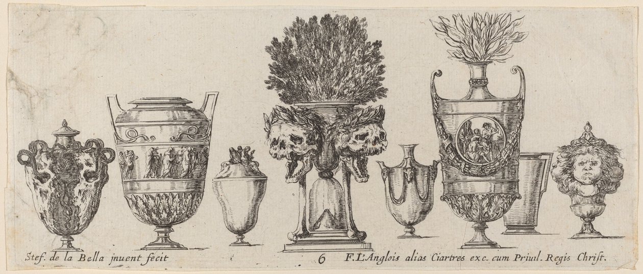 Fantastické vázy, pravděpodobně 1646. od Stefano della Bella