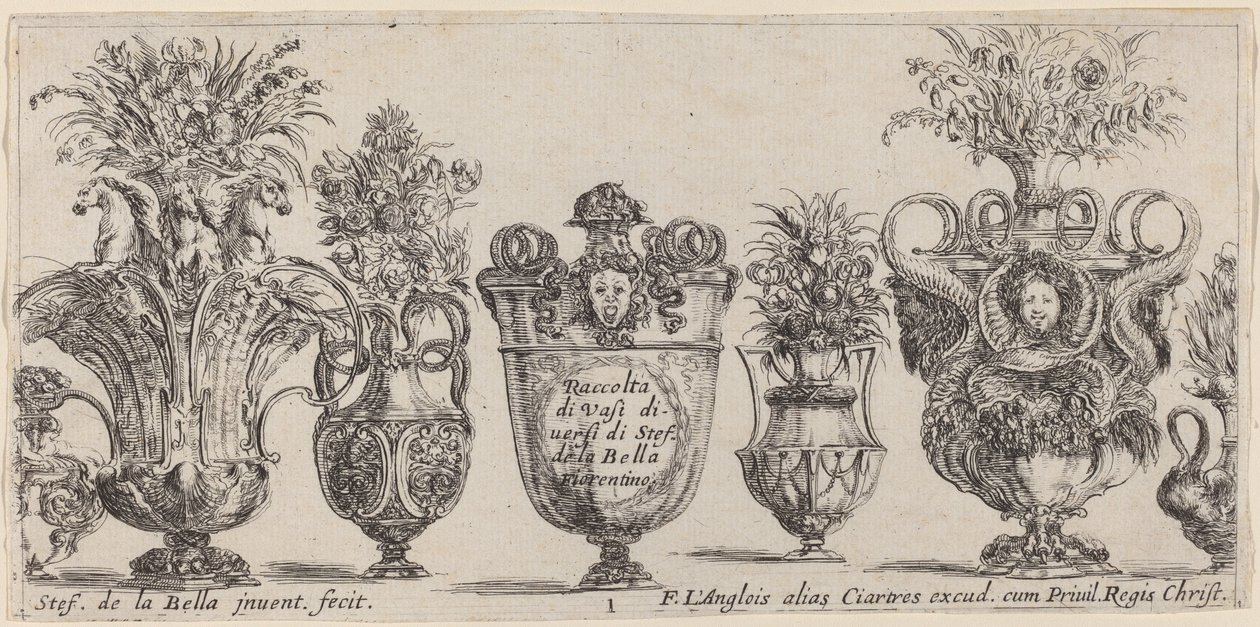Fantastické vázy, pravděpodobně 1646. od Stefano della Bella