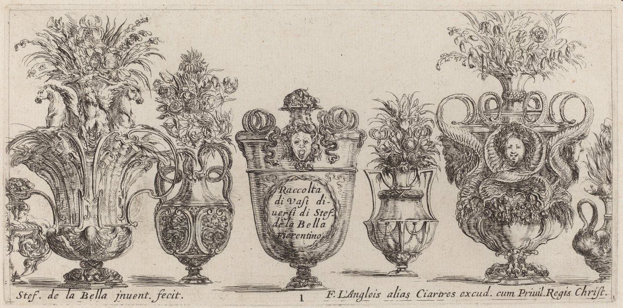 Fantastické vázy, pravděpodobně 1646. od Stefano della Bella