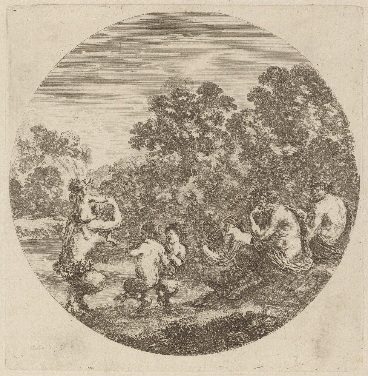 Satyrové a Faun. od Stefano della Bella
