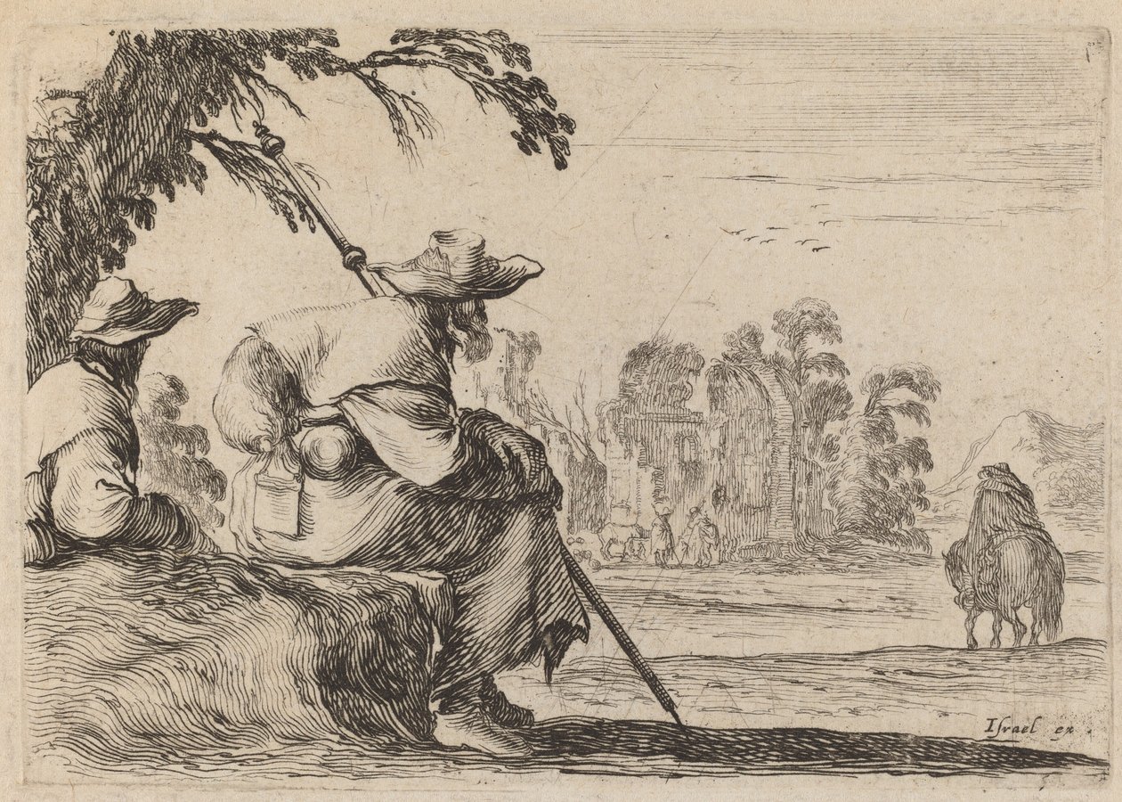 Sedící poutníci, 1642. od Stefano della Bella