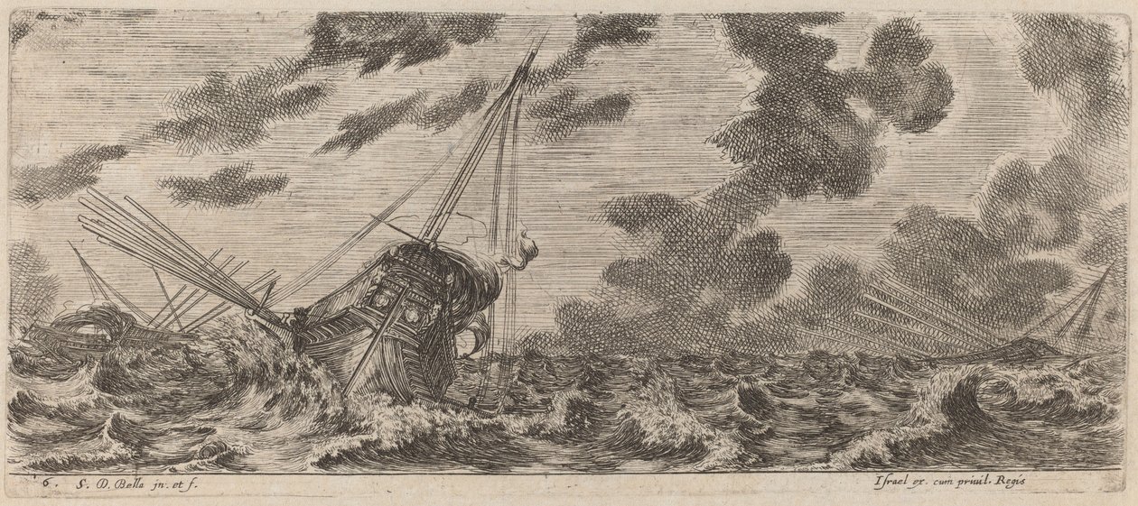 Loď v Tempest, 1644. od Stefano della Bella