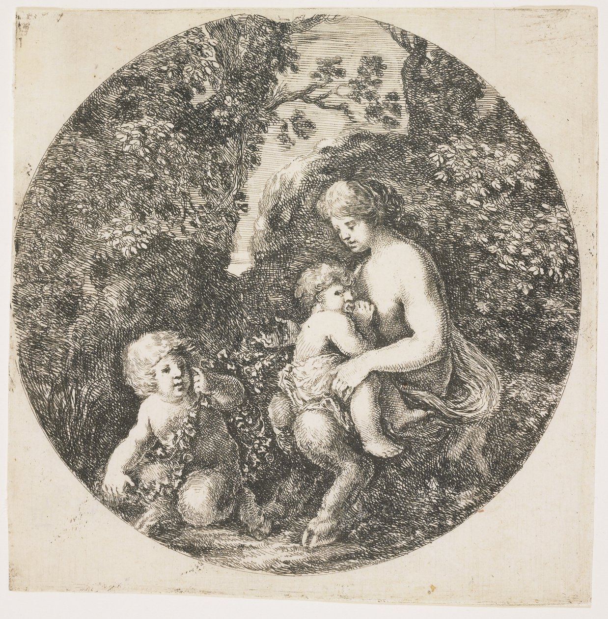 Satyrova žena, 1656 od Stefano della Bella