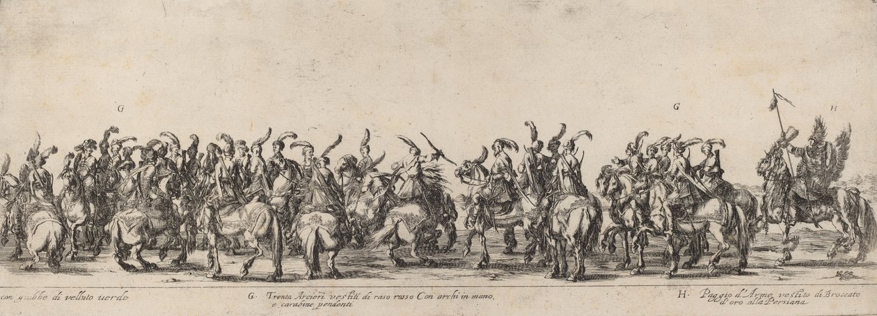 Thirty Archers and Pages, 1633.    1208208   cs       czech Successfully Translated  Original: Representation of the Visigoth kings Athaulf and Sigeric, from "Genealogía de los reyes de España" by Alonso de Cartagena Translat: Representation of the Visigot od Stefano della Bella
